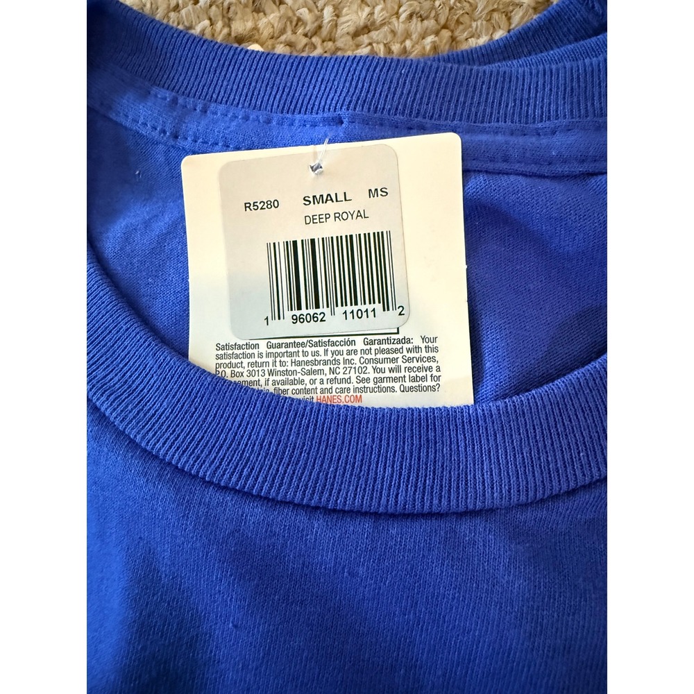 Hanes R5280 Mens Small Deep Royal Blue Crew Neck Short Sleeve T-Shirt NWT 3 Pack - Picture 2 of 2